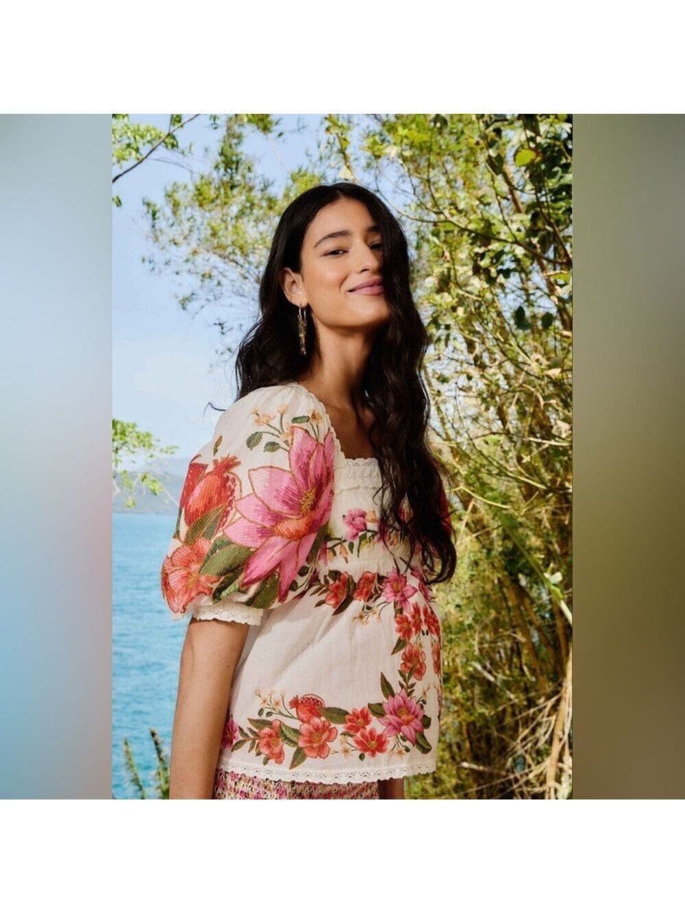 Farm Rio Off-White Summer Fruit Blouse